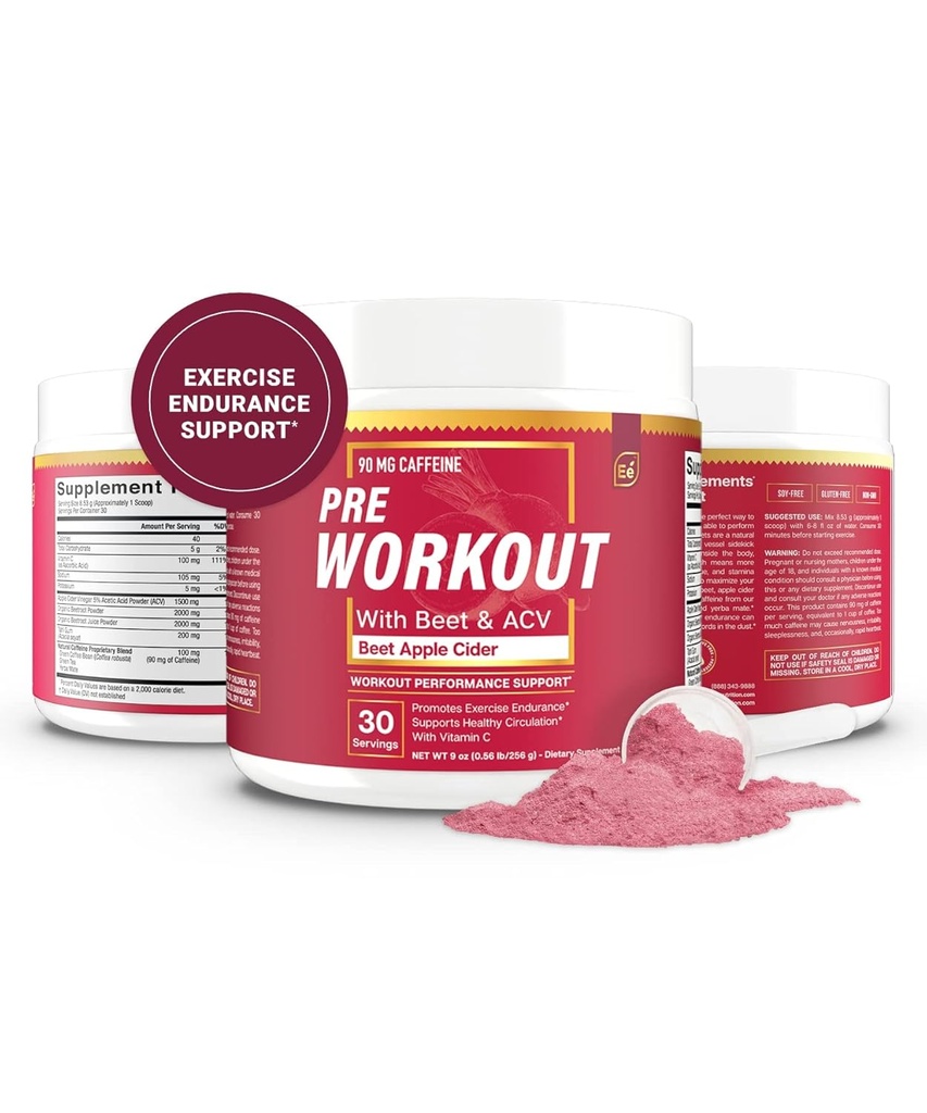 Elemente esențiale PreWorkout pulbere cu rădăcină de sfeclă & ACV 