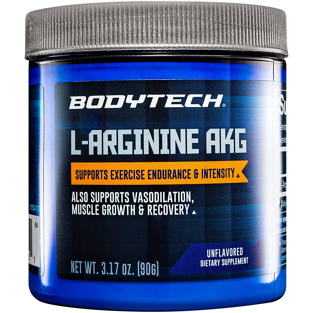 BODYTECH L-Arginină AKG 3000MG - Suporturi Exerciții de rezistență și intensitate, creștere musculară și recuperare, vasodilatație, oxid de azot (3.17 Ounce pulbere)