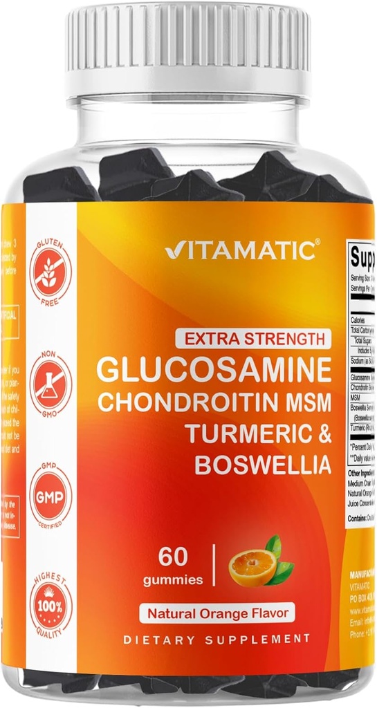 Vitamatic Extra Putere Glucosamină Chondroitin Gumies cu MSM, Turmeric & Boswellia 