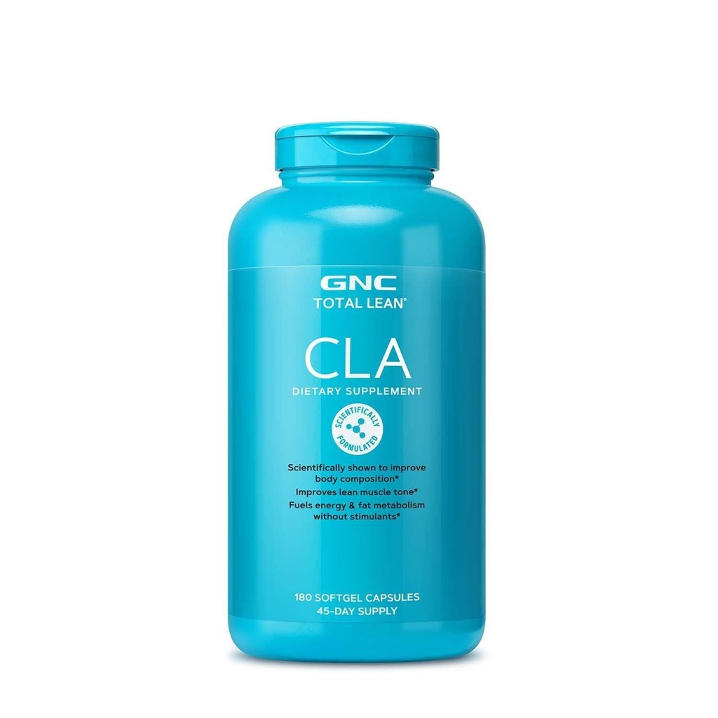 GNC Total Lean CLA, Îmbunătăţirea compoziţiei corpului & Lean Muscle Tone, Combustibili Metabolizare şi Energie Gras Fără Stimulanţi, Gluten gratuit, 180 Softgels
