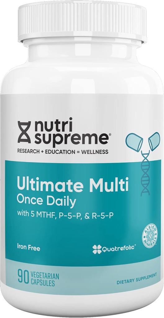 Nutri Supreme Multivitamine Ultimate pentru Barbati si Femei, cu peste 20 Vitamine si Minerale, Supliment nutritional Daily pentru Suport Imun, Kosher, Alimentare Vegetarian 90 zile