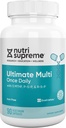 Nutri Supreme Multivitamine Ultimate pentru Barbati si Femei, cu peste 20 Vitamine si Minerale, Supliment nutritional Daily pentru Suport Imun, Kosher, Alimentare Vegetarian 90 zile