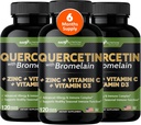 Gade Nutrition Querbetin cu vitamina C și zinc - Quercetin 500 mg - Querbetin cu Bromelain - Zinc Querbetin - Querbetin Suplimente + vitamina D3 (Non-GMO, Gluten-Free, Vegan) - 6 luni de aprovizionare