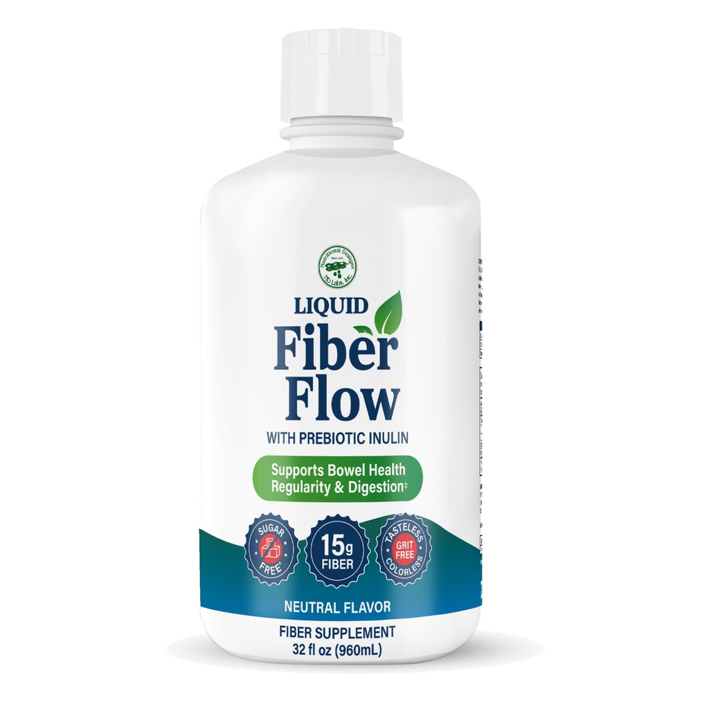 Design-uri nutritionale flux de fibre lichide, Supliment Digestiv de zi cu zi blând pentru constipație Relief & Sanatate Gut, Sugar-Free, Normalitatea Bowel naturale pentru echilibru intestinal sanatos, Flavorless, 32 fl oz