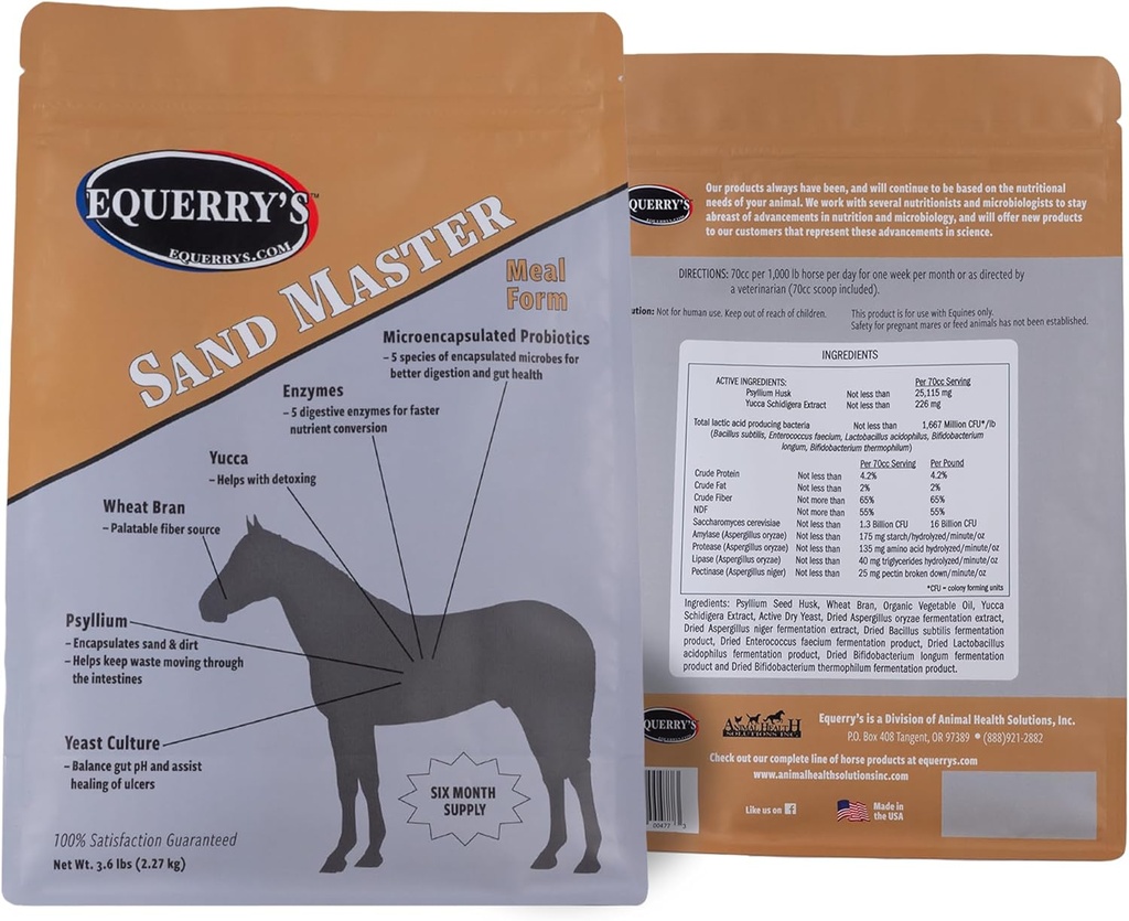 Equerry lui Sand Master Horse Supliment - Suporturi de îndepărtare a nisipului & Global Digestive Sanatate pentru Cai 
