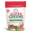 Ferme de ţară Super Greens Berry Flavor, 50 Organic Super Foods, USDA Organic Drink Mix (Wheat Grass, Spirulina, Chlorella) Ciuperci & Probiotice, cu fibre, Gut Health, Natural Energy, 30 Servings