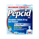 Pepcid AC Concentraţia maximă de arsuri la stomac comprimate de reducere a arsurilor la stomac, medicament OTC Preveneşte şi elimină arsurile la stomac datorită indigestiei acide şi stomacului acru, 20 mg Reductor de acid famotidină, ICY Cool Mint, 40 ct