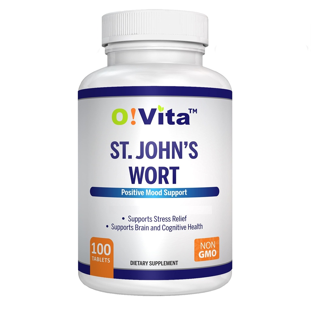 John's Wort 500mg (Tablets), Herbal Formulation, Vegan, Non-GMO, Până la 100 zile de aprovizionare
