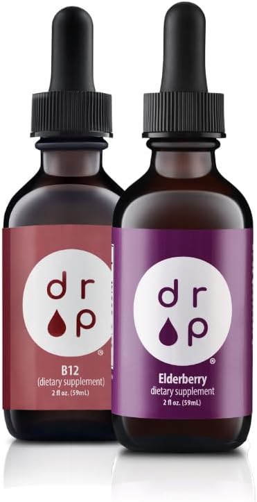 Drop Suplimente Elderberry lichid picături și vitamina B12 picături Bundle