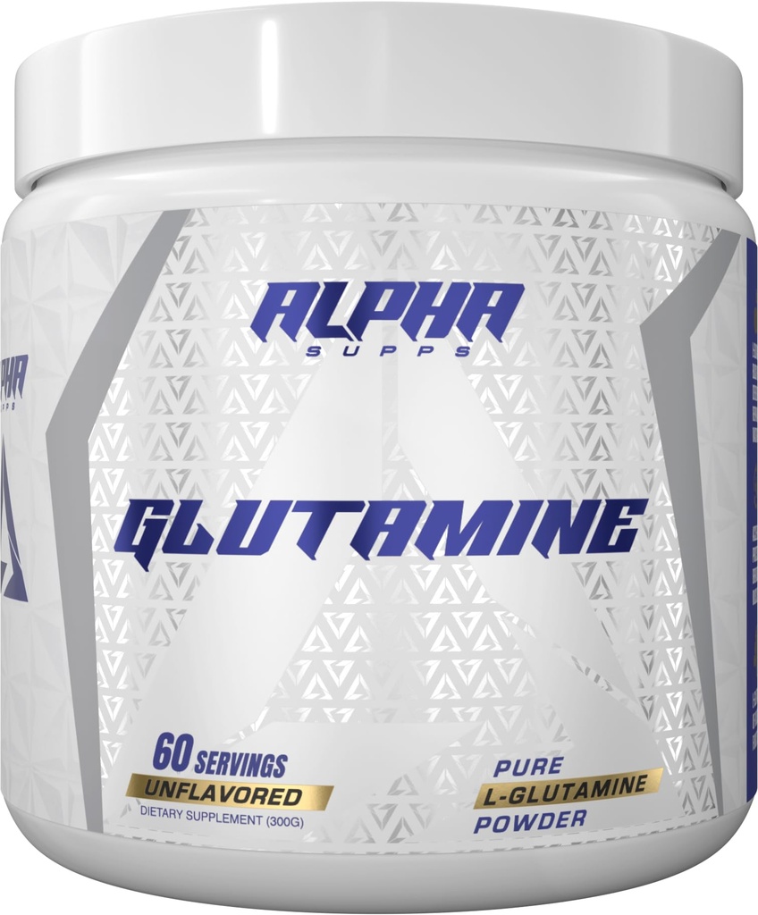Alpha Supps Pure L-Glutamine Powder - Aminoacid nearomatizat, Glutamina nutritional Supplement for Muscle Recovery, Gut & Imune Support - 60 Servings - 300 Grams