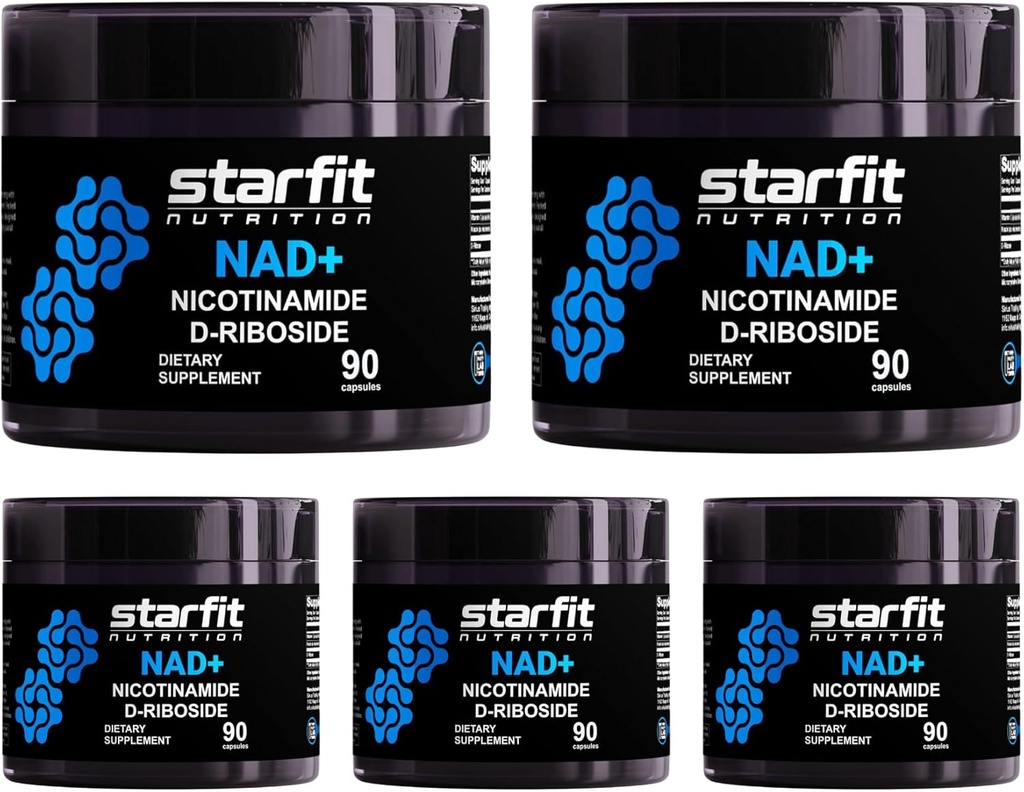 STARFIT - Nicotinamidă D-Ribosidă, Nicotinamidă Ribozidă pentru susţinerea NAD+ Nivele, focalizare și supliment energetic, suport metabolic Nicotinamidă Ribozide NAD Supliment, 450 capsule