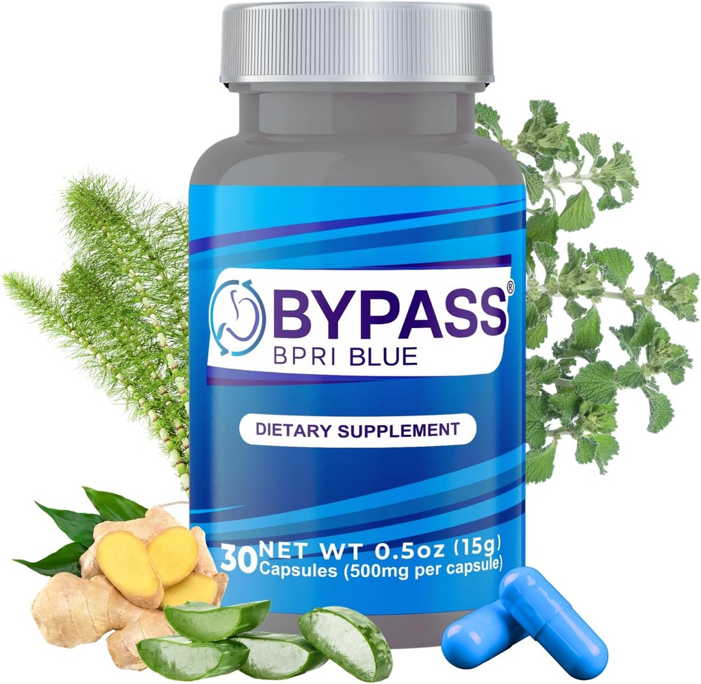 YERBero Bypass BPRI Blue - Next Step in The BPRI Series - 30 Caps - Featuring Aloe Vera, Ginger, Sarsaparilla Root, Green Tea, Dandelion, Horsetail, and More - 500mg per Capsule.