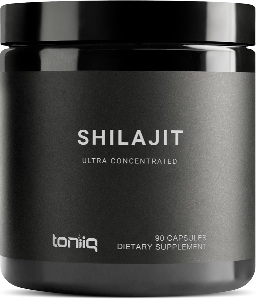 Toniiq Ultra concentrat 40% Acid fuzelian Shilajit pentru bărbaţi - Pur 10:1 Extract-Third Party Tested 10x capsule de potenţă - ridicat în potenţă şi urme minerale - Fabricat în GMP Instrument certificat