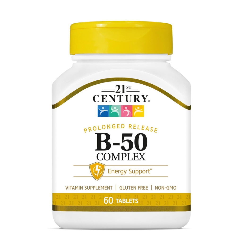 21st Century B 50 Complex comprimate cu eliberare prelungită, 60 Count (Pachet de 1)