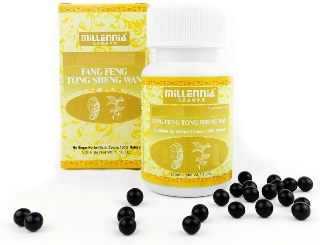 MILLENNIA Suplimentul Herbal Pastile- Fang Feng Tong Sheng Wan - 12 Pachet flacon (200 pastile/Sticle)
