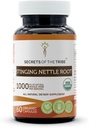 Secretele Tribului Stinging Nettle Root 60 capsule, fabricate din capsule vegetale și USDA Organic Stinging Nettle Urtica Dioica Sistem respirator și urinar Sănătate (60 capsule)