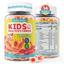 Copii Gume multivitamine cu fier, zahăr gratuit, copii Vitamine zilnice + Probiotice, Algae Omega 3 (EPA/DHA), A, C, D, metil B12, Folate, B6, Zinc, Biotina, pentru crestere sanatoasa, Suport imun, 60 Conte