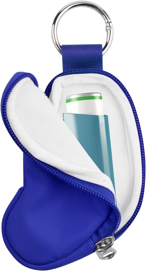 Beautyflier Astm Inhaler Case Holder Travel Handy Mini Bag pentru adulți și copii, nu include inhalator (albastru)