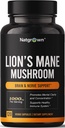 Natgrown Lions Mane Supliment capsule de ciuperci - organic Leu de până Mane Extract Nootropic Creier Supliment pentru bărbaţi şi femei - promovează Claritatea mentala, Focus, şi de memorie - Vegan pastile