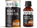 RAWYA Black Seed Oil - Cold Presed - Black Cumin Seed - Premium Nigella Sativa - Omega 3 6 9 - Kalonji pentru piele si par sanatos - Non-GMO, Gluten-Free - Ulei de wellness - Aroma usoara - 3.4 Fl Oz