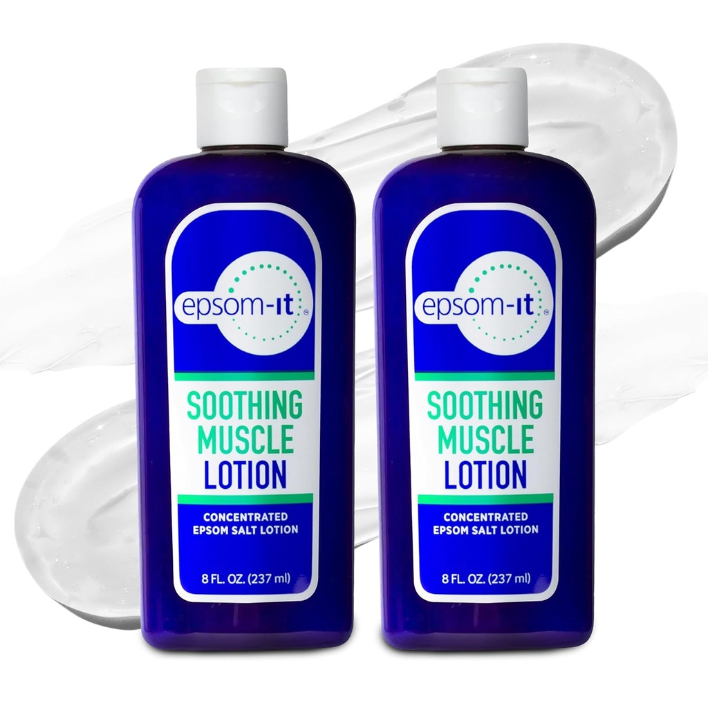 EPSOM-IT Lotiune musculara de soothing - Epsom sare de magneziu cremă de magneziu arnica pentru Stiffness musculare, Topical magneziu lotiune, Oferind confort pentru picioare, genunchi și picioare, 8,0 oz., 2-Pack