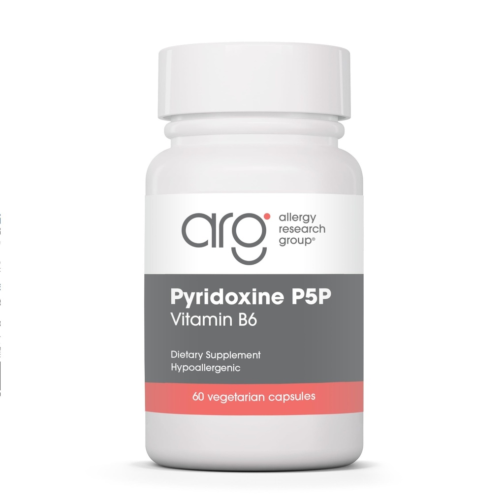 Grupul de cercetare pentru alergii Pyridoxine P5P Supliment - Active Vitamina B6 275mg, Piridoxal-5-Phosfat, Suport metabolic, Capsule hipoalergice, Vegetarie - 60 Conte