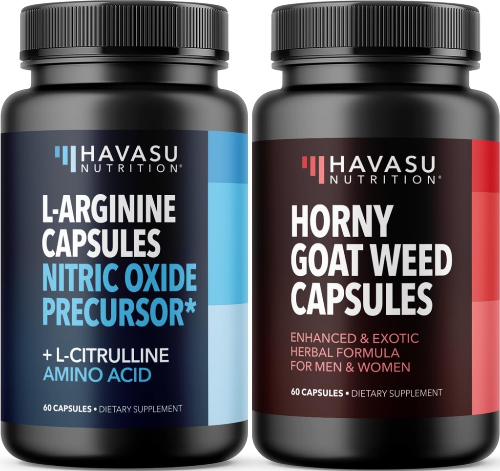HAVASU NUTRIŢIE Capsule cu buruieni de capră excitate (30 Servings) & L Arginine L Citruline Supliment (30 Servings)