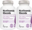 Nicotinamidă Ribozidă - 300 mg Nicotinamidă Ribozidă (NR) per Serving, 400 mg Coenzima Q10 Ubichinonă, 30 VegiCaps per flacon (60 Caps - ambalaj de 2)
