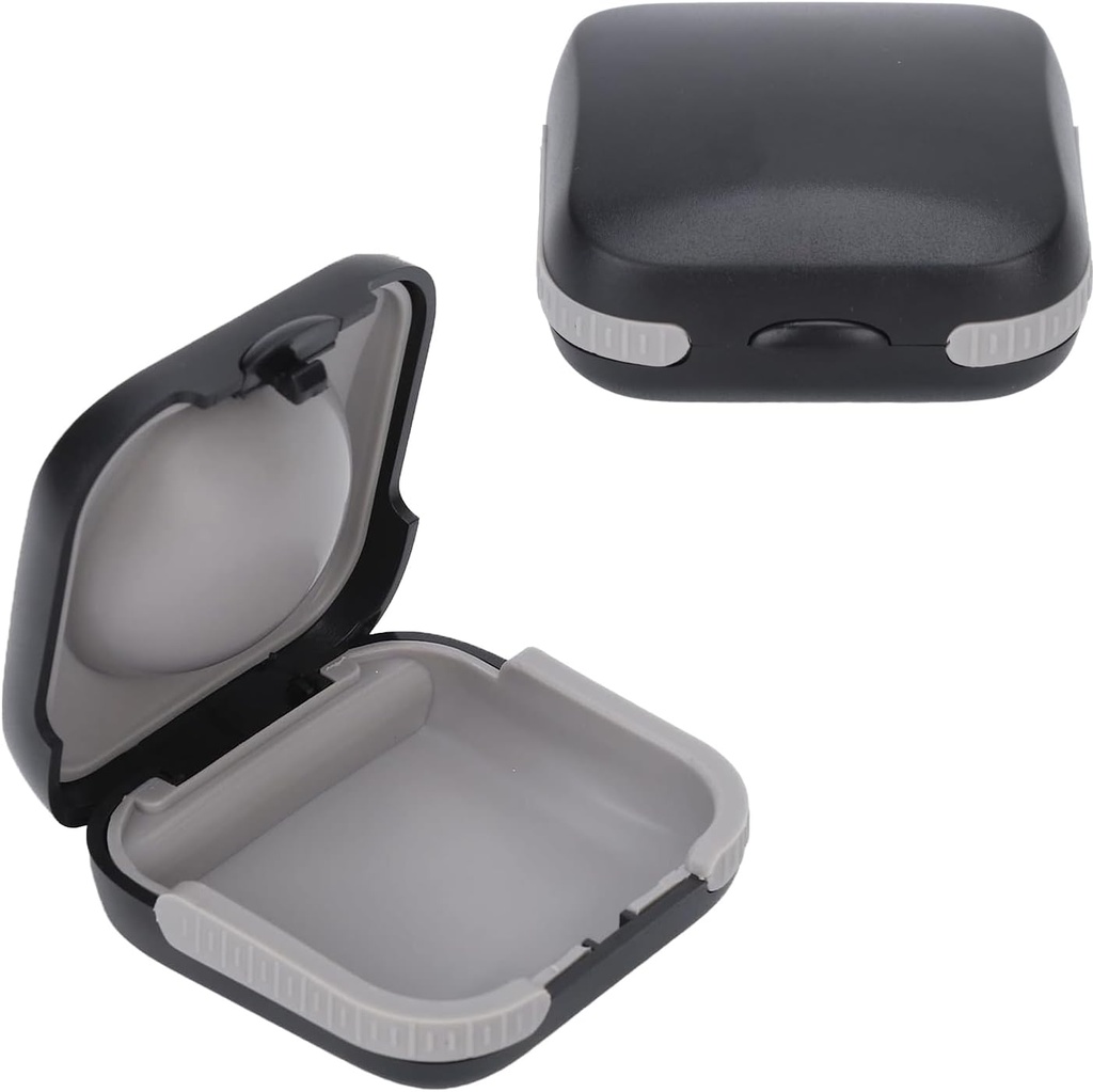 Caz de protecţie pentru aparatele auditive de călătorie Hard Splashproof Small 2.16"*2.04"*0.39" Cushioned Interior pentru 2 Audiere SIDA, ITE, RIC, CIC (Black)