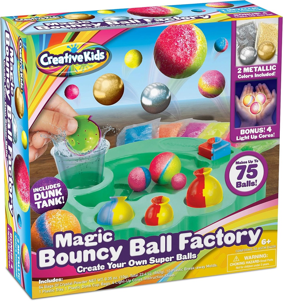 Magic Bouncy Ball Set - face 75 Uimitor bile diy Bouncy, mingi magice lumina-up! Kituri ştiinţifice pentru copii, perfecte pentru proiecte ştiinţifice şi petreceri ştiinţifice!