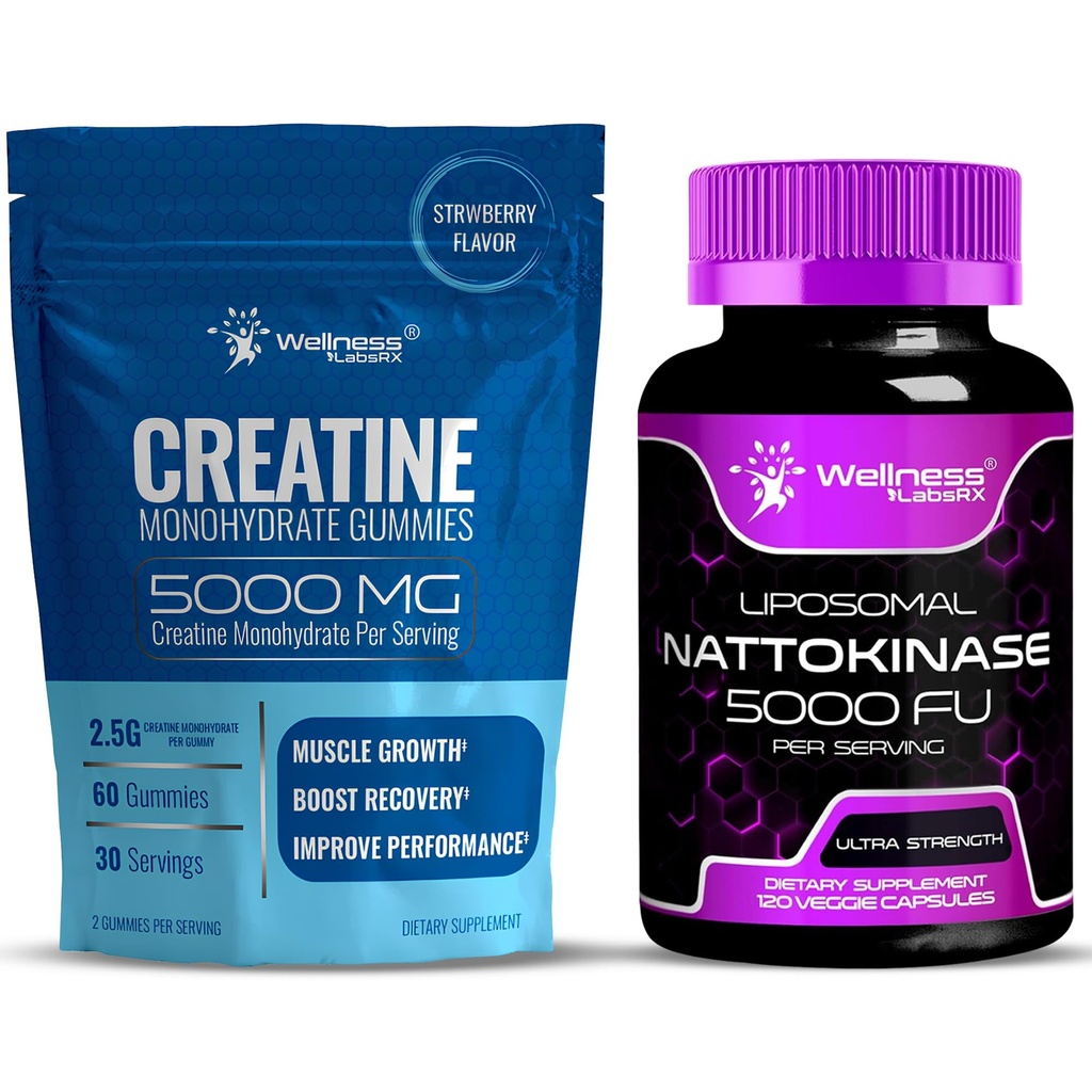 wellness LABSRX Nattokinaza Supliment capsule 5000 FU - Creatine Gumies 5000 mg