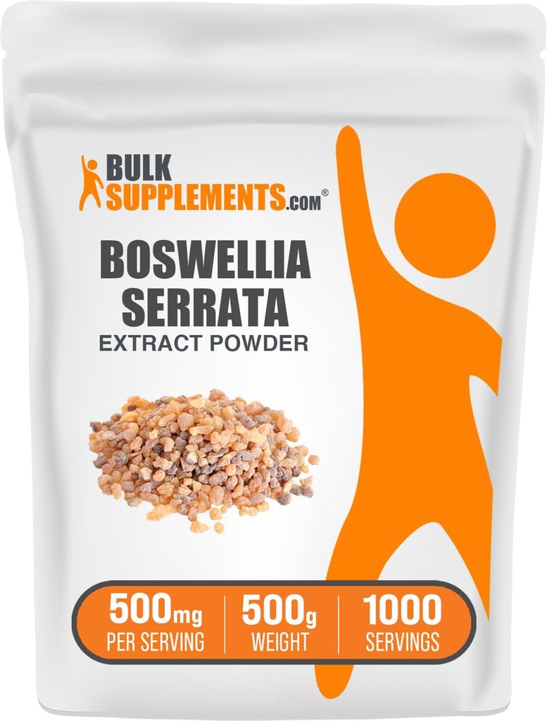 BulkSupplements.com Boswellia Serrata Extract pulbere - Boswellia Supliment, de la Frankincense Resin - Vegan & Gluten gratuit, 500 mg per Serving, 500g (1.1 lbs) (Pachet de 1)