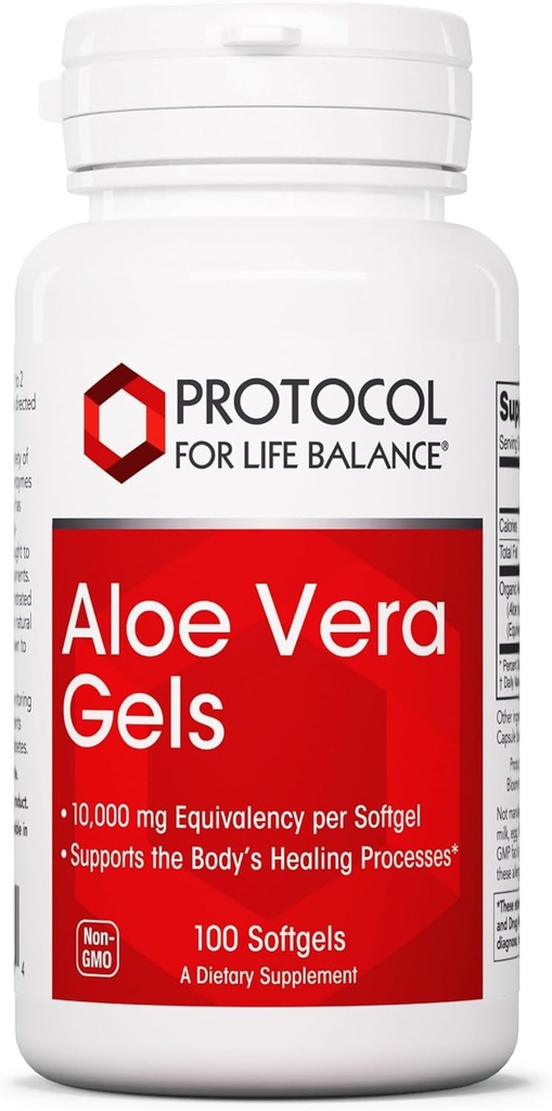 Protocol Aloe Vera Gels - Digestive Supplement* - with GAGs - Firest Occurrening Vitamins and Amino Acids - Non-GMO & Halal - 100 Softgels