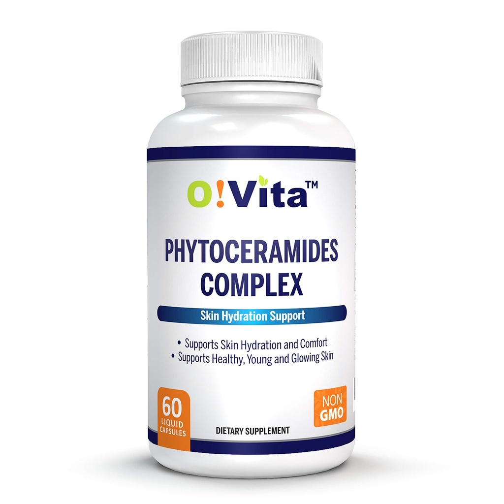 Complexul de fitoceramide, repararea și întinerirea pielii, suportul anti-îmbătrânire, ceramidele derivate din plante, cu vitaminele C, B-6 și B-12, alimentarea cu 2-luna (60 capsule fără GMO lichide)