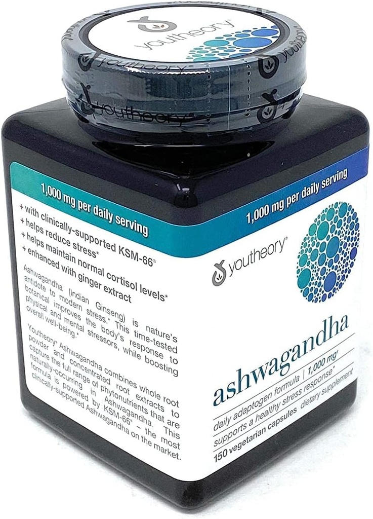 Organic KSM-66 Ashwagandha Vegetarian Suplimente 150 Capsule, 1000 mg pe zi de servire, Ajutor de sprijin un răspuns sănătos stres
