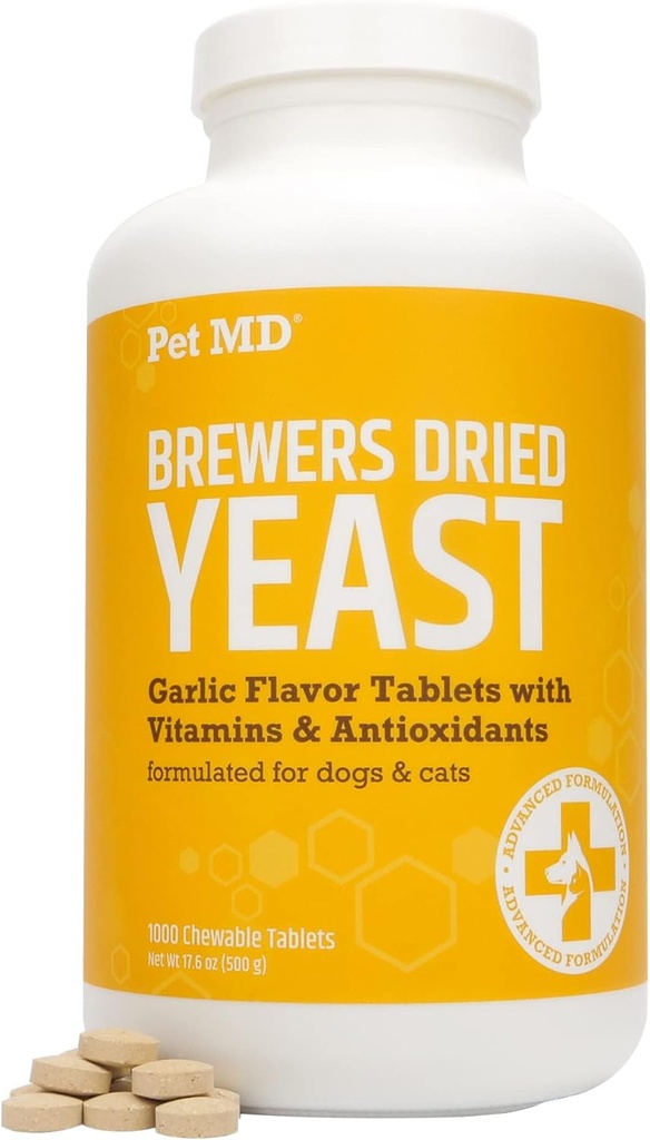 Usturoi de companie MD & Brewers Drojdie pentru câini şi pisici - Usturoi şi Yeast Plus Antioxidanţi - Brewer's Yeast Tablets for Dogs & Cats - Vitamina B 1 & Vitamina C - 1000 ct