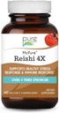 PURE ESENCE LABS MyPure Reishi 4X supliment ciuperci organice - 100% extract de ciuperci reale pentru suport imunitar, ajutor de stres, energie de construcție (60 capsule)
