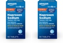 Îngrijire de bază înapoi și dureri musculare, naproxen tablete de sodiu 220 mg, Reliever durere și Reducator de febră, pentru dureri de spate, dureri musculare, dureri minore de artrită, dureri de cap și mai mult, 90 Conte (Pachet de 2)