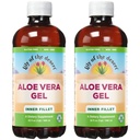 Lily of the Desert Aloe Vera Gel - Inner Fillet Thischer Coerence Aloe Vera Bea cu vitamine naturale, Enzime digestive pentru sănătate gută, Stomac Relief, Wellness, Glowing Skin, 32 Oz (Pachet de 2)