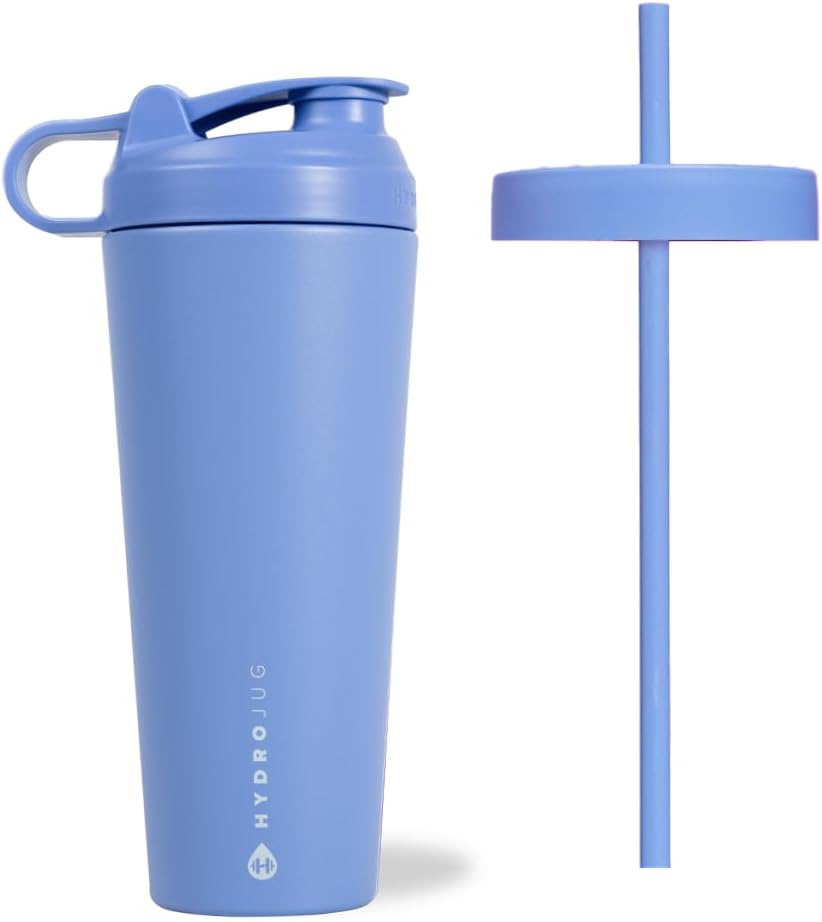 HydroJug Oţel inoxidabil Shaker Cup 24oz - Perfect pentru Shake-uri de proteine, băuturi înainte de antrenament, cafea cu gheaţă - Amestec uşor, Aspira izolat, Cupa titular Compatibil, BPA gratuit - păstrează Temp pentru ore