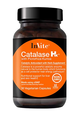 Invită Sănătate Catalase Hx (cu Picorhiza Kurroa), Sprijină Ficatul, Sănătatea pielii, Suplimentul Dietar Non-GMO, 30 Capsule vegetariene (Pachetul de 1)