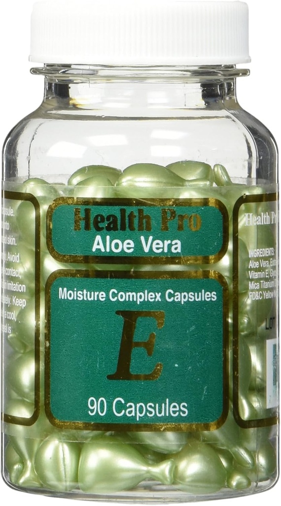 Aloe Vera & Vitamina E Ulei de piele, 90 capsule verzi