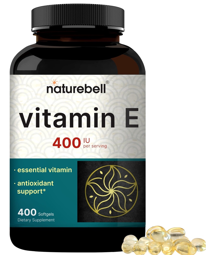 NatureBell Vitamina E Softgels ulei, 400iu Per Serving, 400 pastile 