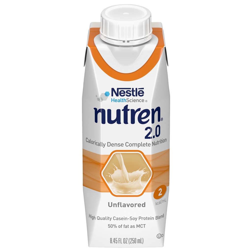 Nutren (2,0 kcal/ml) Formula de hrănire a tubului caloric-dens, fără aromă, 8,45 Fl Oz sau 250 ml (Pachet de 24)