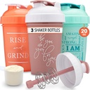 GOMOYO [3-Pack] 20-Ounce Shaker Sticla cu Action-Rod Mixer 