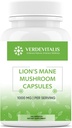 Lion's Mane Capsules - Daily Mushroom Supplement for Memory, Focus & Clarity - Brain Booster- Mushroom Capsules for Brain Health Support - Made in USA - 100 Capsules