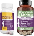 Probiotics for Women with Aloe Vera, and D-Mannose for Complete Wellness That Supports: UTI; BV; YI, and Vaginal Health and is Non-GMO - Vegan with 240 Veg Pills