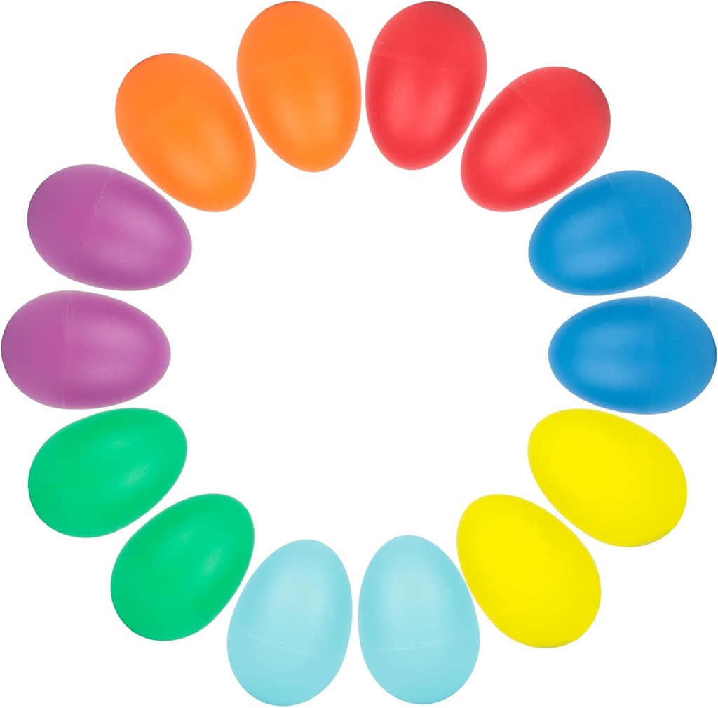SallyFashion 14PCS Agitatoare de ouă din plastic Set, Instrumente de percuție Ou muzical Maracas pentru copii de învățare muzică DIY Pictura