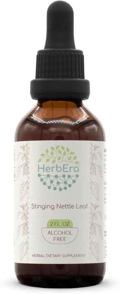 Stinging Nettle Leaf B60 Extract de plante fără alcool Tinctură, concentrat picături de lichid naturale Stinging Nettle (Urtica Dioica) frunze uscate (2 fl oz)