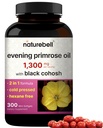 NatureBell Seara Primrose Ulei cu negru Cohosh, 1.300mg Per Serving, 300 Mini-Softgels 